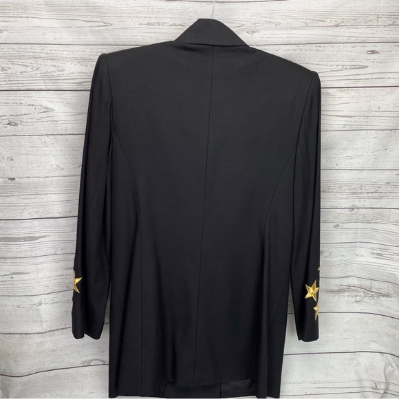 🍁 Vintage Double Breasted Lined Blazer Star Buttons Jacket Embroidered Coat 10 - Picture 2 of 7